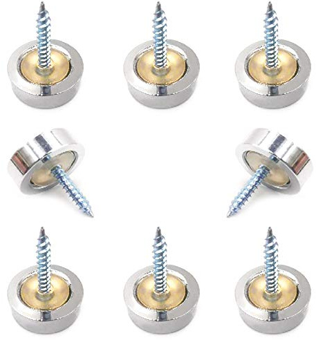XNJIHWA 8Pcs Viti da Specchio 22mm Acciaio Inossidabile Chiodi a Specchio con Cappucci Decorativi per Specchietti Piastre da Bagno Armadi Cartelli in Vetro