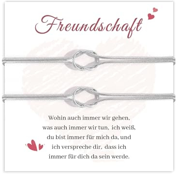 CheersLife 2 Stück Freundschaftsarmbänder Geschenk für Freund | Beste Freundin Geschenke Armband Damen Schlangenkette Geburtstag Geschenke für Frauen Weihnachten Abschluss