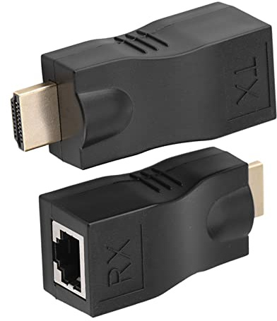 Yinhing Rallonge HDMI, Adaptateur HDMI vers Ethernet 2 Pièces, Câble Ethernet Rj45 vers HDMI, Distance de Transmission de 30 M, pour Connecter des Appareils HDMI sur de Longues Distances