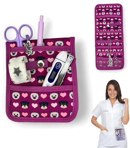 Nurse Life Taschenhalter | Nicht alle sind gleich | Krankenschwester Taschenorganizer | Originelles Geschenk für Krankenschwestern zur Aufbewahrung von Scheren und Zubehör (Pure Hunde Katzen Herzen)