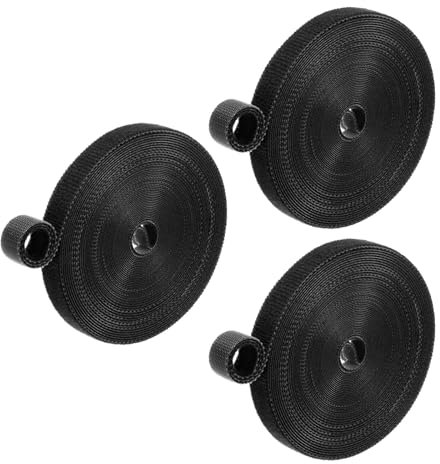 M METERXITY 3-Roll Garden Plant Tape, 33 ft x 0.4 in Garden Hook and Loop Plant Ties Multi-Purpose Use Adjustable and Reusable Twist Wire Tape for Plants/Flowers/Vines [Black]