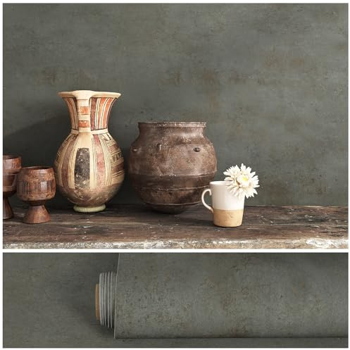 VEELIKE Tapete Betonoptik Rost Fototapete Betonoptik Grau Retro Selbstklebende Tapete Vintage 40cm×300cm Wandtapete Industrial Tapeten Wohnzimmer Schlafzimmer Arbeitsplatte Küche Badezimmer Abnehmbar