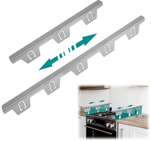 VANROUG 4 Pcs Kitchen Stove Counter Gap Covers, Stainless Steel Cooker Gap Filler, Cooktop Trim Kit, Stove Gap Guards, Oven Gap Filler, Heat Resistant Protect Stove Gap Filler (Silver)