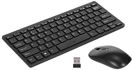 KM901 2.4G Clavier sans fil 78 touches et combo Noir, Kit de bureau portable avec récepteur USB, design compact