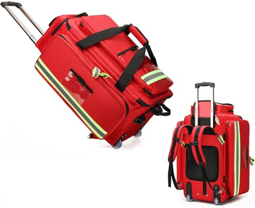 Medizinische Tasche Leer Mit Rollroller,Trolley,Für Krankenschwestern,EMT CNA RN Für Erste-Hilfe-Hilfe,Zuhause Gesundheitswesen, Krankenpflege,Studenten,Rolltasche,Handgepäck,Rollen,Wandern A