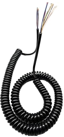 Cavo telefonico Cavo di alimentazione flessibile a spirale, cavo di alimentazione a spirale 24AWG, 9 conduttori, telescopico a spirale, in rame puro ad alta elasticità(Stretch 3.75 Meter)