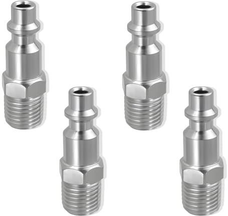 fKiZanthene Raccord Rapide Air Comprimé 1/4 NPT Mâle en Métal, Embouts Pneumatiques Filetés pour Compresseur et Outils, Connecteurs pour Atelier Garage Réparation Équipement