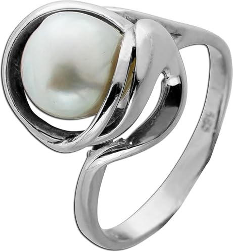 Ch.Abramowicz Perlenring Weißgold 585 14K Japanische Akoyaperle 8.5mm 17