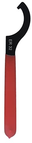 Srliya Chiave Inglese ER32 da 5 Mm di Spessore, Strumento di Serraggio Portatile con Gancio a C in Acciaio Ad Alto Tenore di Carbonio, Migliora L'efficienza con Dado per Tornio Solido,