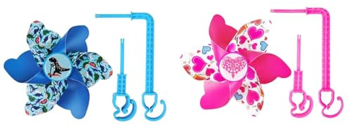 HUTSRAI Baby Carriage Windmill Decoration,Flower Patterned Handlebar Windmill, Decoration Replacement Parts Accessories for Bikes
