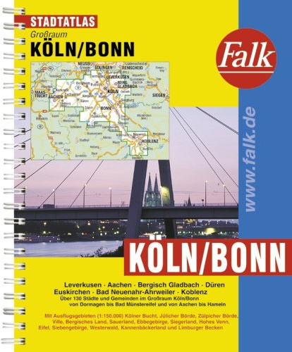 Falk Stadtatlas Großraum Köln / Bonn: Leverkusen, Aachen, Bergisch Gladbach, Düren, Euskirchen, Bad Neuenahr-Ahrweiler, Koblenz. Über 130 Städte und ... Münstereifel und von Aachen bis Hennef (Sieg)