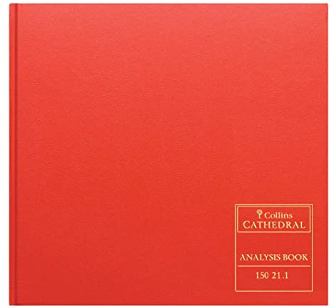 Collins Debden Ltd 061357 Livre d'analyse cathédrale 20 colonnes de caisse 297 x 315 mm 96 pages Rouge