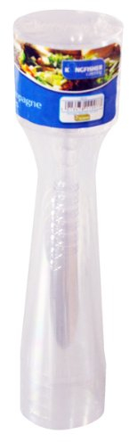 Kingfisher Plastic Champagne Flutes, Transparent, Pack of 6