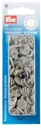 Prym 393124 Nähfrei Druckknopf Color Snaps rund 12,4 mm grau, Kunststoff, 12.4 mm cm