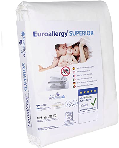 Euroallergy Superior | Encasing - Matratzenbezug gegen Milben | zertifiziertem Evolon ®100-Gewebe | Anti-Allergie Schutz | Verschiedene Größen erhältlich (180 x 200 x 27 cm.)