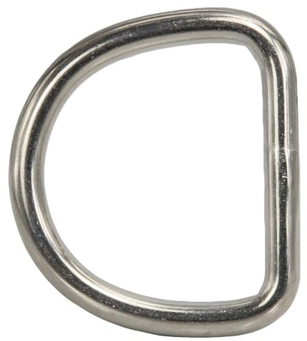 BOOTSTEILE BRAUER 5 Stück D-Ring geschweißt, poliert D= 8 x 50 mm - Edelstahl A4 - D Ringen, Halbring Edelstahl V4A (AISI 316)