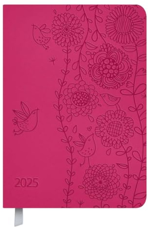 Timer Soft Touch pink 2025: Terminplaner in Lederoptik. Terminkalender mit Wochenübersicht und Lesezeichenband. Taschenkalender im Format: 11 x 16 cm