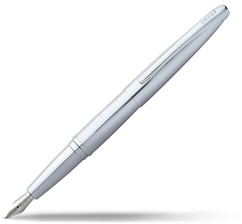 Cross Atx Pure Chrome Fountain Pen with Chrome Plated Appointments - Silver