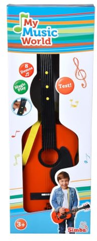 Simba 106831420 - My Music World Country Gitarre, 6 Metallsaiten, 8 Demomelodien, Magic-Play, 54cm, ab 3 Jahre