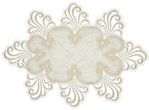 Plauener Spitze 3086E_11_2535 Tischdecke Nizza E, Größe 25 x 35 cm, oval