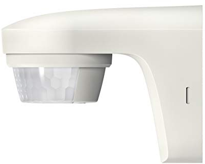 Theben 1010505 theLuxa S180 WH - Rilevatore di movimento PIR a 180° per esterni, tipo di protezione IP 55, testa del rivelatore orientabile in orizzontale di ± 90° e inclinabile verso il basso di 30°