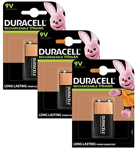 Duracell BUN0054A Nichel Metallo Mh 170mAh 9V Batteria Ricaricabile - Batteria/Batteria ricaricabile (170 mAh, Nichel-Metallo Idruro (NiMH), 9 V, 3 pezzi