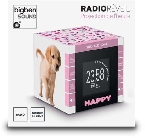 BigBen RR70 Radio-réveil avec projecteur Motif Dogs II