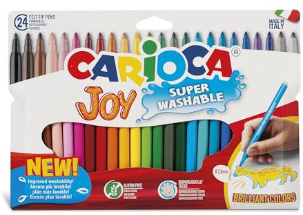 CARIOCA Joy - Set Rotuladores Tinta Superlavable, Punta Fina