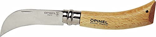 Coutea Opinel n°8, en acier inoxydable, pointe en semi-courbe, style serpe