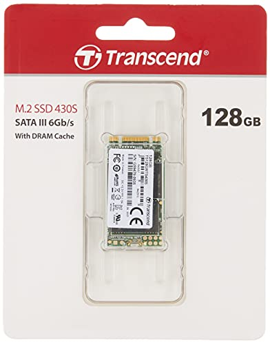 Transcend 128GB MTS430S M.2 2242 SATA III 6 Gb/s Disco de Estado Sólido Interno 3D TLC NAND con Caché DRAM TS128GMTS430S