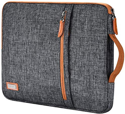 LONMEN Wasserdicht 17.3 Zoll Laptop Sleeve Hülle Tasche Laptophülle mit Griff für 17.3 Lenovo IdeaPad 330 / Dell Inspiron 17 5000 / HP Pavilion/Acer/MSI/ASUS, Dunkelgrau