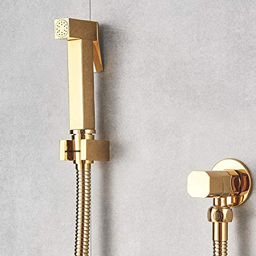 Spruzzatore per bidet portatile per WC, spruzzatore per bidet in ottone massiccio dorato, acqua fredda singola, doccia per bidet da bagno, spruzzatori per pannolini di stoffa per bambini,A