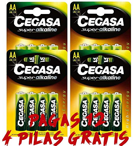 cegasa Pila lr6 1. 5v AA Super alkalina 16 unid. (3 paks + 1 de Regalo)