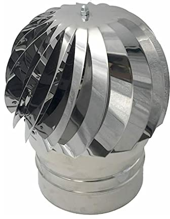 Fumaiolo Comignolo Canna Fumaria Camino Cappello Testa Girevole In Acciaio Inox attacco maschio (Ø CM 25)