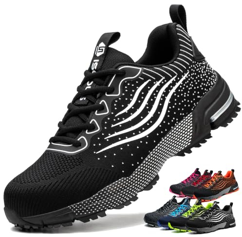 Säkerhetsskor Herr Dam Arbetsskor Män Kvinnor Stål Toe Cap Trainers Skyddsskor Sportskor Andningsbara Industriella Skor Lätta Bekväma Stålhätta Unisex