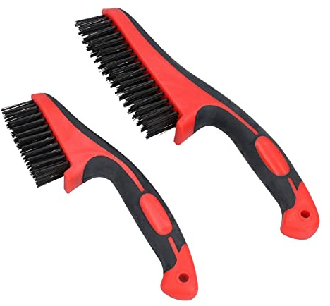Brosse métallique portable en caoutchouc pour enlever la rouille - Poignée souple - 27,9 cm + 21,6 cm