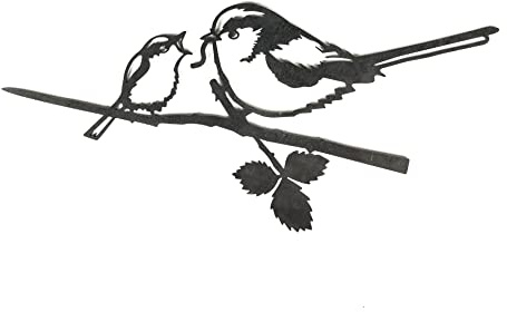METALBIRD - Langschwanzmeise und Küken – Gartendekoration für den Außenbereich aus Cortenstahl – Metallkunst, hergestellt in Großbritannien