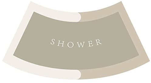 EUPXRHY Duschvorleger Runddusche Super SaugfäHig, Kieselgur Gebogene Duschmatte Schnelltrocknend Duschmatte Halbrund, 4-Schicht Badteppich Eckdusche rutschfest Waschbar Bathroom Mat,Beige,45x100CM