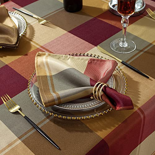 Quadratische Stoffservietten, 50,8 x 50,8 cm, 4 Stück, weich kariert, für Abendessen, Hochzeit, Party und Urlaub (quadratisch, 50,8 x 50,8 cm, 4 Stück, rot)