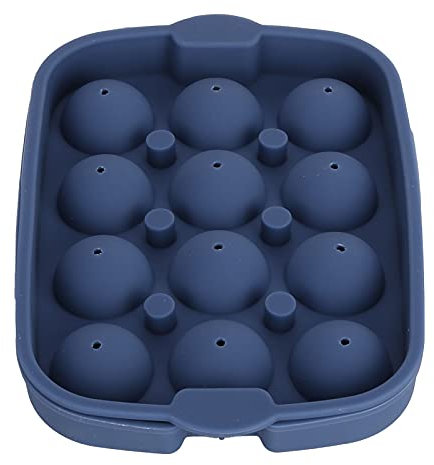 Machine à Glaçons, Moule à Glaçons en Silicone Bricolage, Bac à Glaçons Rond Réutilisable pour Congélateur, Moules à Glaçons Sphériques à Libération Facile(Bleu marine 12 boules 30mm)
