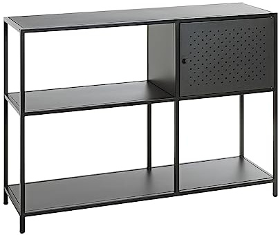 HAKU Regal schwarz, Metall - Maße: B 100 cm x H 75 cm x T 30 cm, Style: Modern