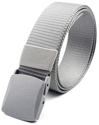 NEFLUM Nylon-gewebter Gürtel, lässiger taktischer Gürtel, 3,8cm Breite, lässiger Jeansgürtel, dekorativer Gürtel für Bekleidungszubehör, Grau, 100cm
