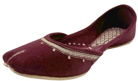 Step n Style Womens Indian Traditional Khussa Shoes Ballerina Jutti Mojari Party Wedding Dress Shoes Maroon