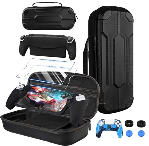 Hard Carrying Case for Playstation Portal,Case for PS Portal - 13 in 1 Accessories Set for Playstation Portal Remote Player,2 Tempered Glass Screen Protector,PortableTravel Case Handbag for PS5 Portal