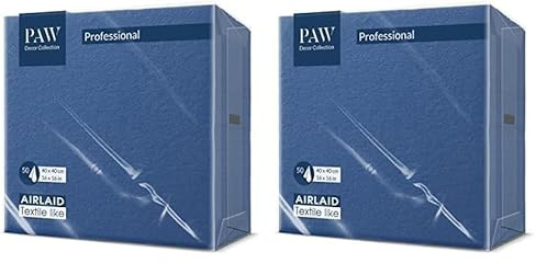 PAW - Serviettes Airlaid (40 x 40 cm) I 50 pièces I Unicolore I Semblable à du tissu I Élégante décoration de table I HoReCa I Pour les occasions comme mariages, les fêtes I Color: Dark Blue