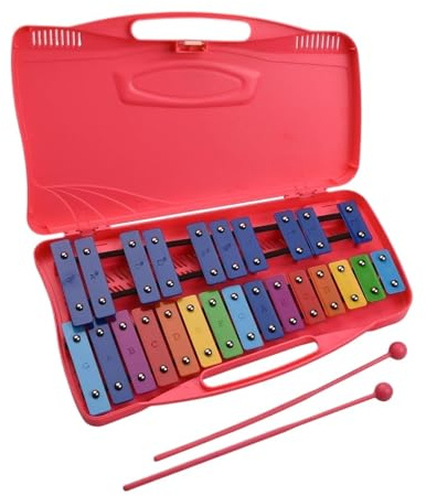 Xylophon-Instrument 25 Noten Glockenspiel Xylophon Handklopfen Xylophon Percussion Rhythmus Musikinstrument(Pink)