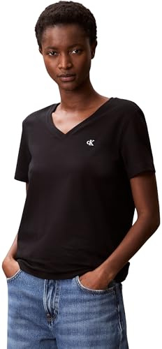 Calvin Klein Camiseta de Manga Corta Mujer Archive Jersey tee con Cuello de Pico