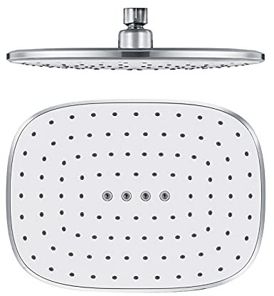 Hochdruck-Regenduschkopf aus ABS, Chrom, mit verstellbarem rechteckigem großem Wasserfall, Universalgewinde, G1/2 Zoll, 260 x 195 mm