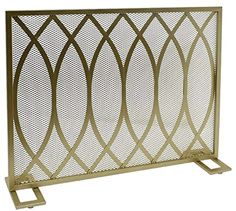 Fireplace Screen Guard, Schermo per Camino Artigianale a Pannello Singolo, parascintille in Ferro battuto per la Decorazione Domestica, Accessori per stufe a Legna - Finitura Anticata (Color : Black)