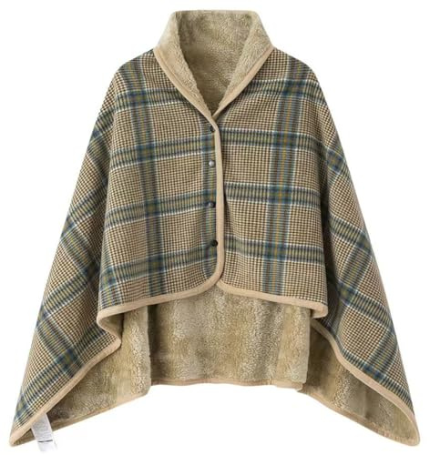 WINKEEY Manta con Capucha de Invierno Frazada Forro Polar, Suave, cálida, Sudadera con Capucha acogedora Manta térmica, Beige Café